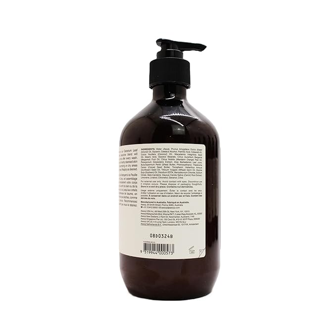 Aesop Geranium Leaf Body Balm | Soothing, Balancing Hydration with Geranium Leaf, Mandarin Rind, Bergamot Rind & Nut Oils | Green Citrus Fresh Scent | 500 mL / 16.9 fl oz