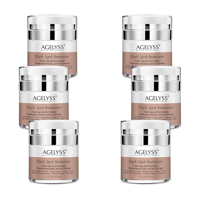 Agelyss Dark Spot Remover – Brightening Serum – Fades Appearance of Dark Spots, Evens Skin Texture, Hydrating & Nourishing – Paraben-Free, Vegan, Cruelty-Free – 1 FL OZ - Pack of 6