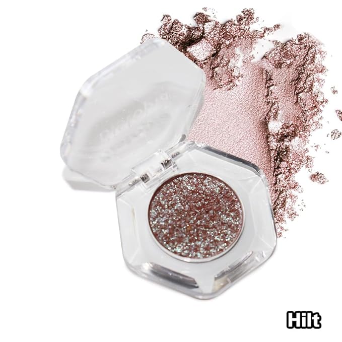 Chameleon Eyeshadow Collection, 14 Shades, Glitter Pressed Powder, Iridescent Shimmer Colors. (Hilt)
