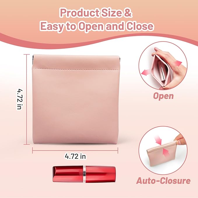 4.72″x4.72″ Small Pouches for Purse, 4PCS Cute Snap Closure Storages, Mini Organizer for Inside Large Makeup Bag, Organize Cosmetic, Lipstick, Jewelry, Card, Coins in Women's Handbag/Travel