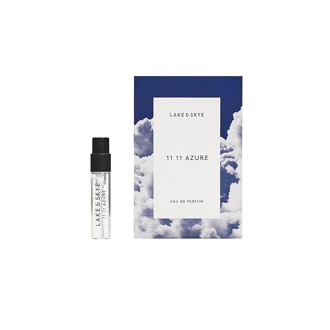 Lake & Skye 11 11 Azure Eau de Parfum 0.06 fl oz (2ml), Mini Perfume, Unisex Fragrance, Bright & Fresh Scent, Aquatic, Floral, and Musk Notes, with Essential Oils, Long-Lasting Fragrance