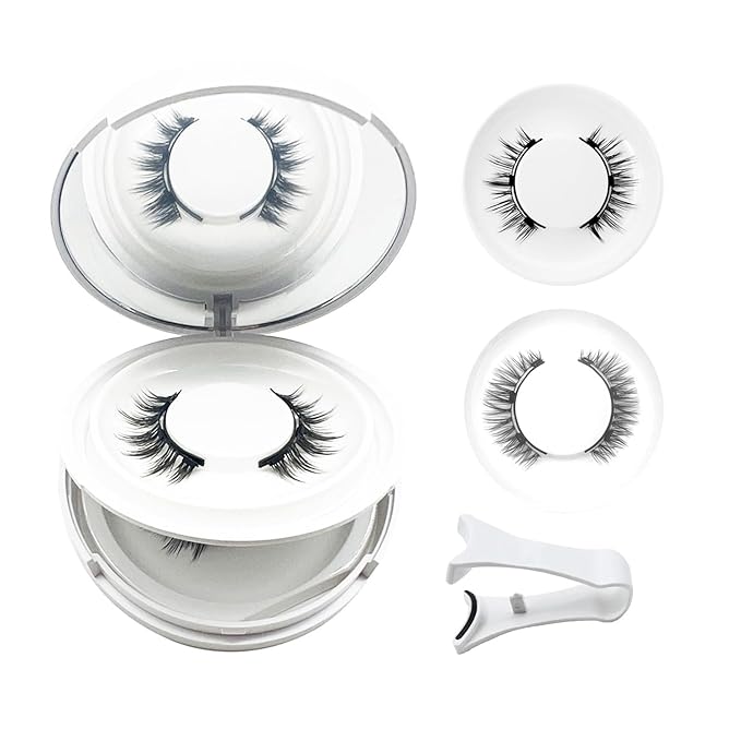 Huunyfit Magnetic Lashes, Magnetic Eyelashes with Applicator, Magnetic Eyelashes Natural Look,Reusable Magnet Lashes No Glue Needed Soft Lashes Kit for Women(Natural+Fuller)