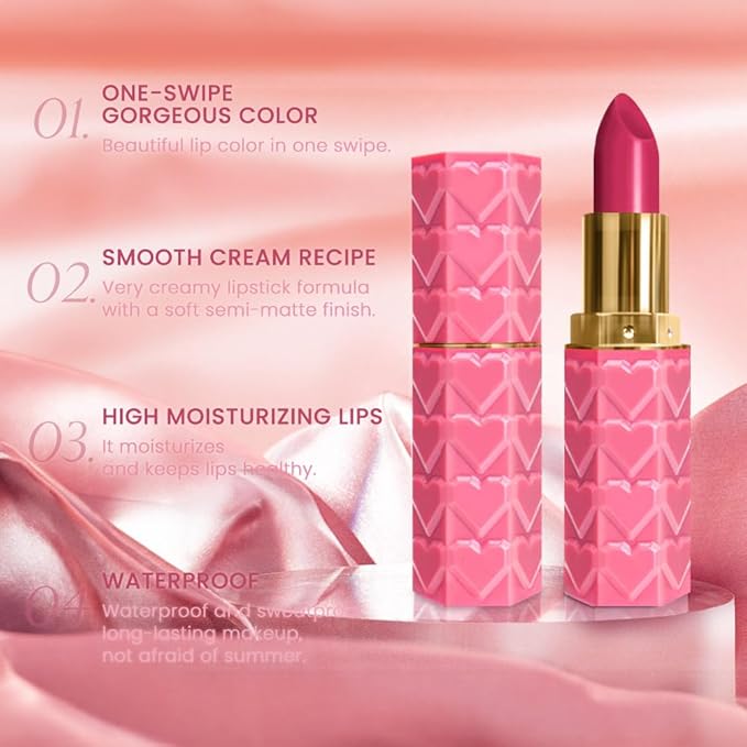 3 Pcs Matte Velvet Lipstick Set, Nude Long Lasting Matte Lipstick 24H Waterproof, Natural Lip Makeup, Non-Stick Lipstick Makeup for Women