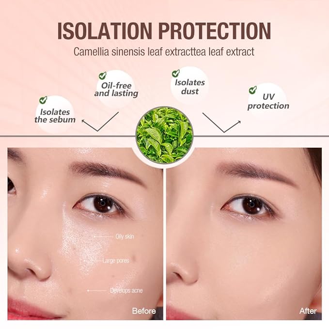 3 Pcs Makeup Prep Concealer，Natural Glow Vegan Primer，Pre-Makeup Foundation，Full Coverage, Invisible Pores, Sweat-proof and Waterproof, Long-lasting and Non-staining，1.05 OZ Each