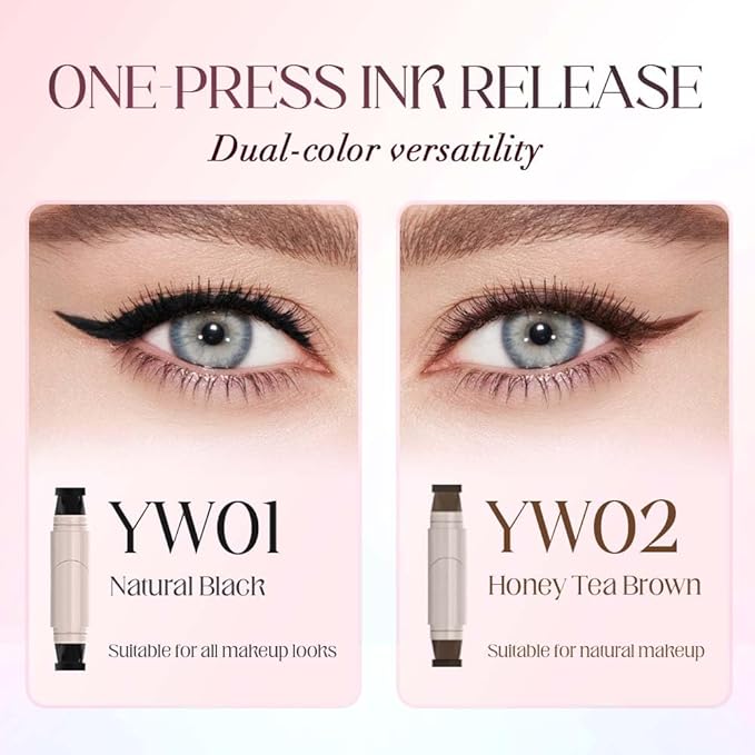 Gel Eyeliner Pencil Set, 2026 New Foldable Eyeliner Stamp for Perfect Wings, Waterproof Eyeliners Tool, Smudge Proof Eyeliners Pen for Beginners (1pcs Black)
