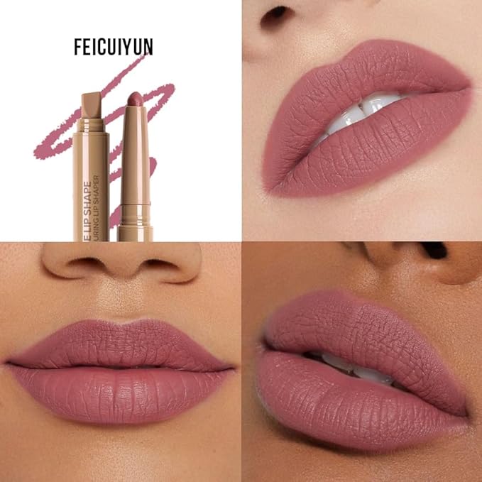 Matte Crayon Lip Liner Pencil, Plum Lip Liners Lipstick For Women, Plump Creamy Formula With Silicone Smudger for Define Contours & Sculpting Lip, Cruelty-Free, 0.75g/0.026oz
