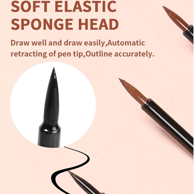 MAEPEOR Ultra-Fine Liquid Eyeliner Dark Brown High-Pigmented Matte Eyeliner Pen Stay All Day Makeup with Fine Brush Tip (M02 Dark Brown)