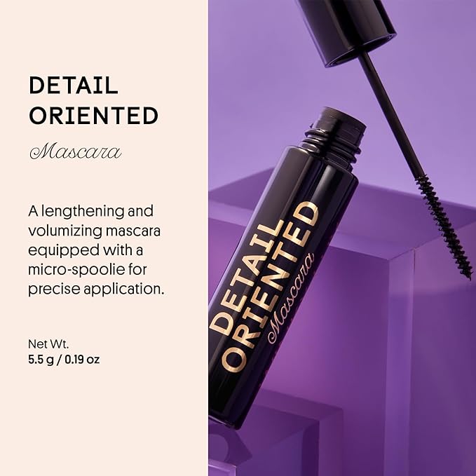Winky Lux Detail Oriented Mascara – Slim Tightline Mascara with Skinny Micro Spoolie, Lengthening, Volumizing, Defining, Curling & Buildable Formula, Black for Top & Bottom Lashes