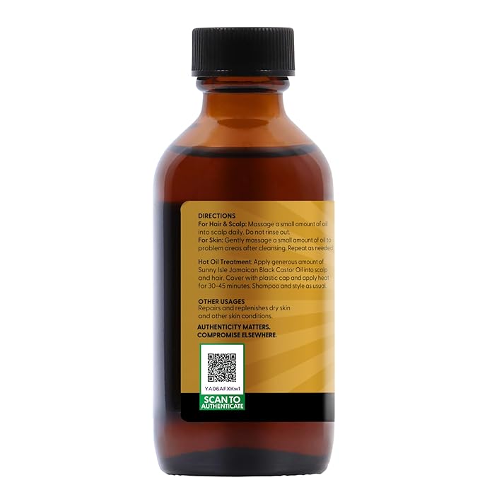 Sunny Isle Jamaican Black Castor Oil 2oz | 100% Natural for Hair, Scalp and Skin Care