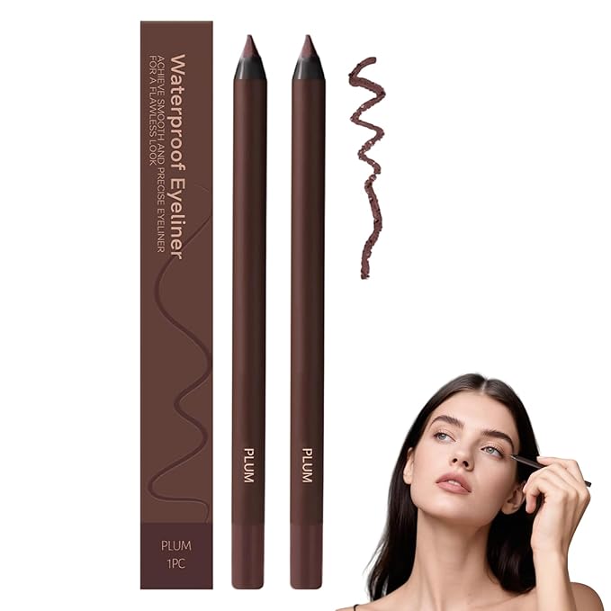 Eyeliner Pencil, Long Lasting Smudge-Proof Professional Eyeliner, Smooth and Easy to Apply, Effortlessly Create Any Look (Plum Color)