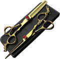 6/7-inch professional hairdresser set, stainless steel scissors hairdresser's exclusive hairdresser. (6 inch-2pc-C)