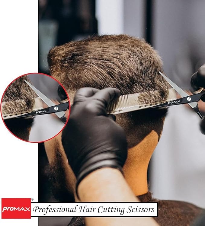 Promax Hair Cutting Scissors,6.5 Inch Hairdressing Scissor, Premium Stainless Steel Razor with Sharp Edge Blade & Salon Scissors, for Men, Women, Barber, Kids, Adults, Pets - 210-10235B