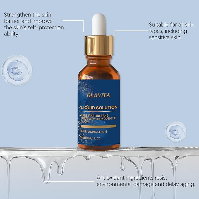 Facial Serum, Liquid Anti-Aging Solution with Vitamin C, E, Retinol & Aloe, Boosts Collagen, Shrinks Pores, Diminishes Wrinkles & Fine Lines (2Pcs)