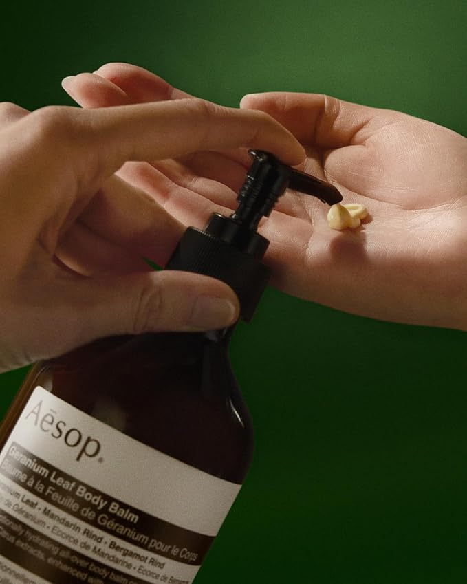 Aesop Geranium Leaf Body Balm | Soothing, Balancing Hydration with Geranium Leaf, Mandarin Rind, Bergamot Rind & Nut Oils | Green Citrus Fresh Scent | 500 mL / 16.9 fl oz