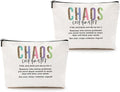 2pcs Chaos Coordinator Makeup Bag Chaos Coordinator Gifts for Women Cosmetic Bag, Thank You Gifts for Women Her Moms Manager Colleagues Retirement Boss Gift, Makeup Pouch Zipper Bags