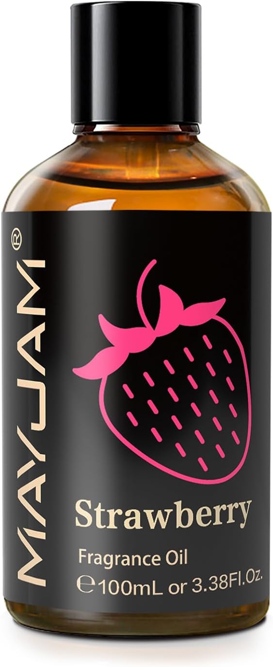 MAYJAM 100ML/3.38FL.OZ Strawberry Fragrance Oils with Glass Dropper, Essential Oils for Diffusers for Home, Long Lasting Scented Oils for Diffusers Soap Candle Making