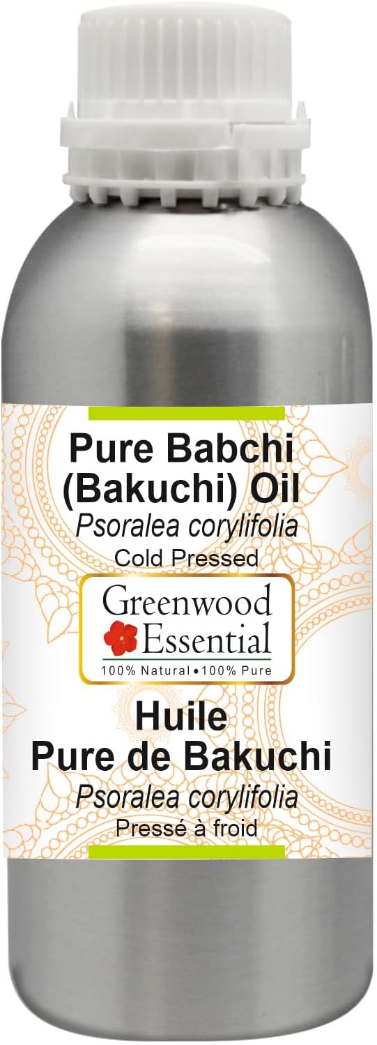 Greenwood Essential Pure Babchi (Bakuchi) Oil (Psoralea corylifolia) Cold Pressed 300ml (10 oz)