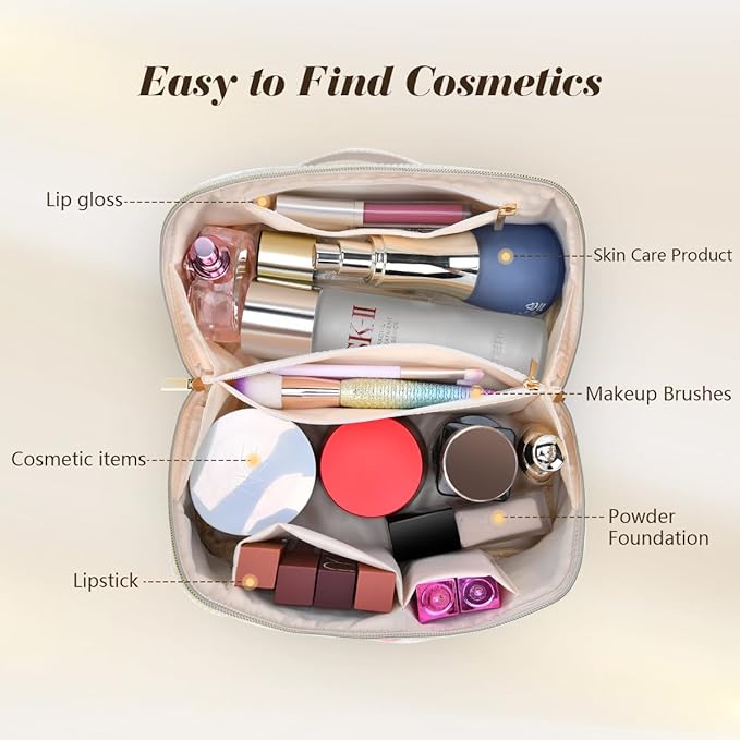 Personalized Initial Makeup Bag,Christmas Gifts for Girl,Preppy Bag Cosmetic Travel Bag Women,Travel Toiletry Organizer,Large Capacity Corduroy Stuff Bag,Cute Cosmetic Pouch Skincare Bag-J