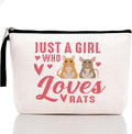 Funny Makeup Bag Rat Stuff Rat Themed Gifts for Women Girls Girlfriend Bestie Daughter Best Friend Rats Owner Animal Lover Gifts Rat Cosmetic Bag Zipper Pouch Travel Bag Graduation Birthday Gifts