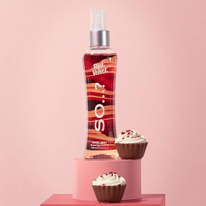 So...? Red Velvet Body Mist for Women - 3.5 oz Body Mist - Pack of 2