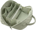 Petition Makeup Bag, 180° Open Lay-Flat Cosmetic Case, Large Capacity Compartment Makeup Bag, Lightweight, Soft and Fashion for Bottles & Brushes (Green)
