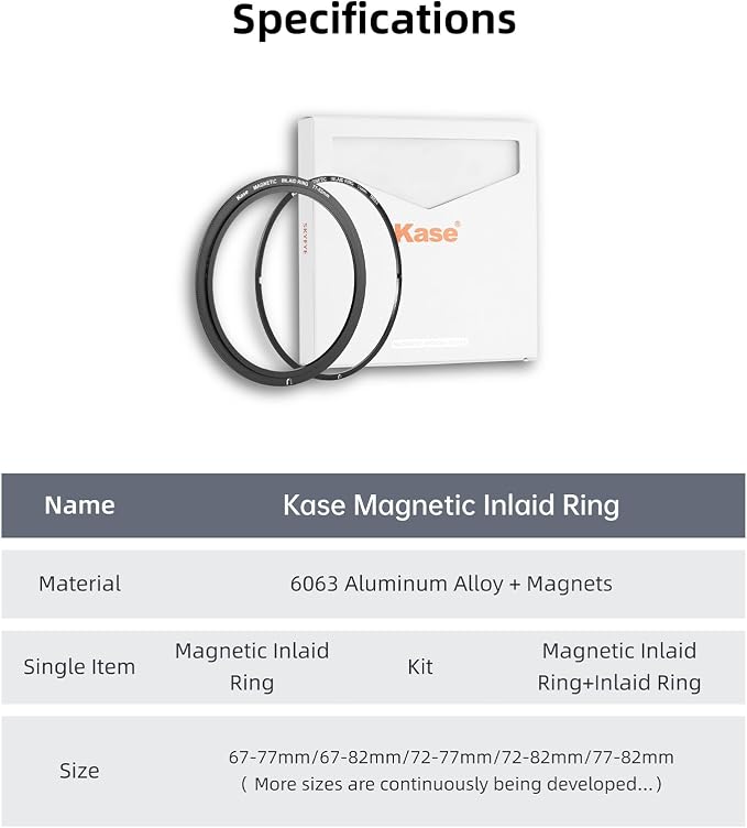 Kase 72mm Magnetic Screw in Adapter Ring Kit, Brass Magnetic to Threaded Filter - Image 6