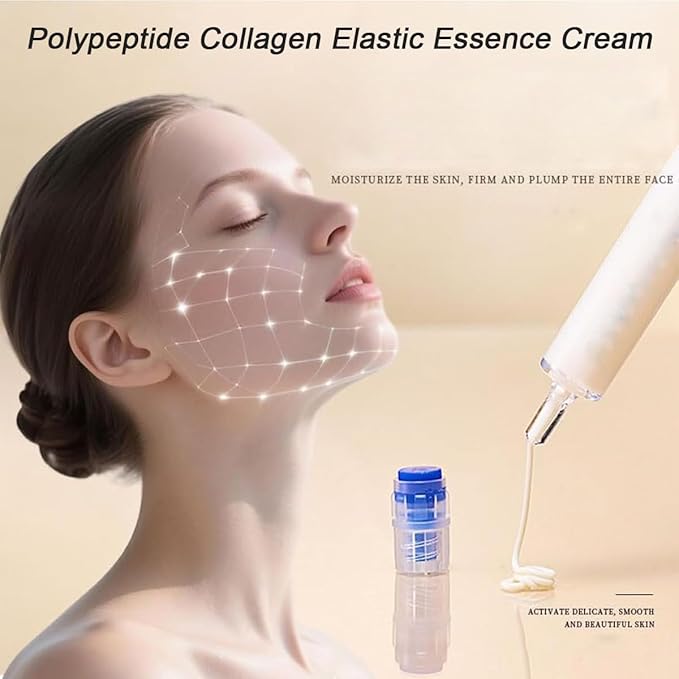 MQN Polypeptide Collagen Elastic Essence Cream, Micro-Molecular Collagen Lotion, Firming Cream Tightening Lifting, 2PCS