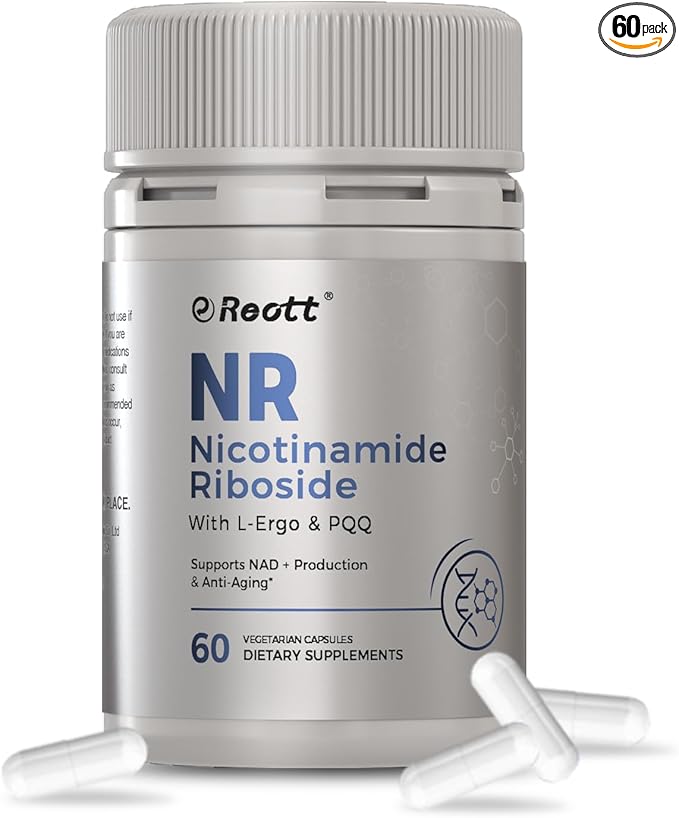 NR Nicotinamide Riboside Supplement 300mg, Supports NAD+ Precursor Production, 60 Capsules, with L-Ergothioneine and PQQ for Cell Regeneration & Anti-Aging