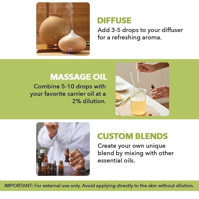 Majestic Pure Lemongrass Essential Oil with Glass Dropper - 2 Fl Oz - 100% Pure and Natural Lemongrass Oil - Premium Grade Essential Oils for Diffuser, Aromatherapy, Soap and Candle Making