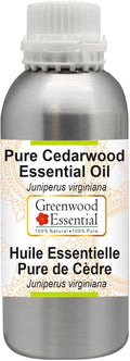 Greenwood Essential Cedarwood Essential Oil (Juniperus Virginiana) Pure | Non-Sticky | Non-Greasy | Lightweight | Men & Women | All Skin Types | Steam Distilled 300ml (10 oz)