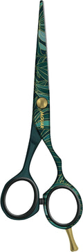 Jaguar Exotic Island Jungle Green Hairdressing Scissors, Right Handed Offset Handle, 5.5 Inch