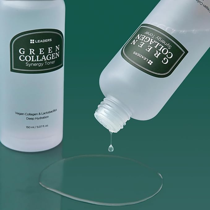 LEADERS Green Collagen Synergy Toner – Hydrating Moisturizing Toner for Enhanced Absorption, Deep Hydration, Refreshed, & Soft Skin – Gentle Plant-Based Formula – 150ml