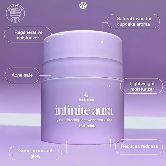 Kay’s Glow Serum + Infinite Aura Moisturizer + Boho Cleansing Balm – Oxygen-Infused THDA Vitamin C with Gentle AHA for Face and neck | Hydrates, Soothes and Brightens Bundle