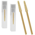 2Pcs 3/32" Cuticle Bit Gel Remover Drill Bit, Remove Dead Skin Small Cone Clean Medium Grit Carbid Professional Manicure Tool for Electric Nail Drills Conical Accessories for Home Use Nail Salons