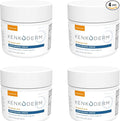 Kenkoderm Psoriasis Cream - Natural Moisturizing Face & Body Lotion with 2 Percent Salicylic Acid - Renewing Topical Formula for Dry & Sensitive Skin, Fragrance & Color Free, 10 oz., Pack of 4 Jars