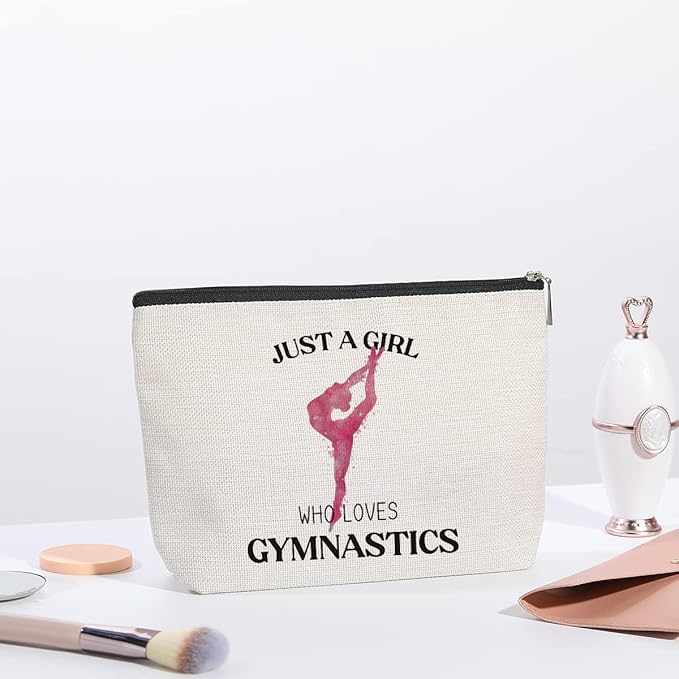 Gymnastics Makeup Bag for Women Gymnasts Inspirational Gifts Gymnastic Coach Gifts for Women Sports Lovers Birthday Christmas Gifts for Her