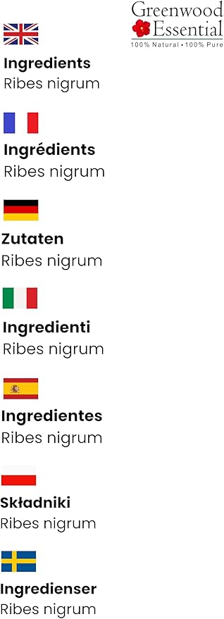Greenwood Essential Pure Black Currant Oil (Ribes nigrum) with Glass Dropper Cold Pressed (Pack of Two) 100ml X 2 (6.76 oz)