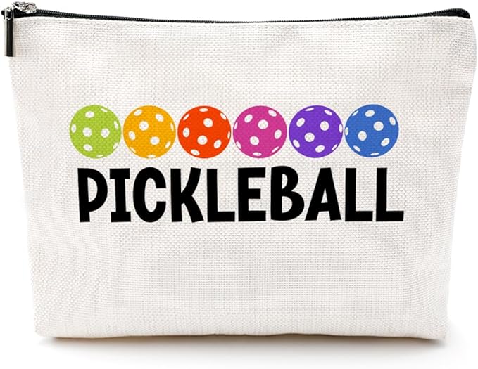 Pickleball Gifts Makeup Bag Accessories Cosmetic Bag Zipper Pouch Pickleball Lover Gifts for Girls Women Fans Player Coach Colleague Christmas Birthday Gifts