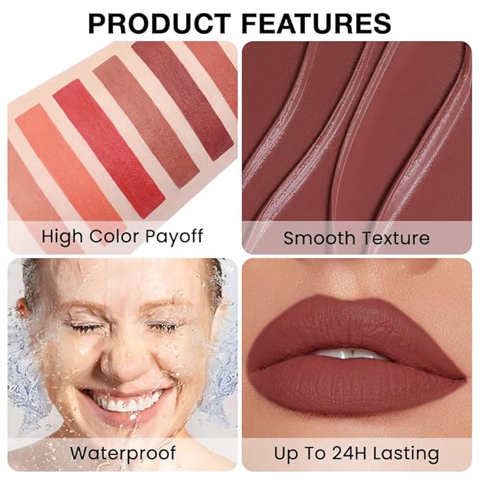 Retractable Lipliner Pencil Waterproof Makeup for Lip Liner and Eye Liner, Smooth and Creamy, Long Lasting Matte Finish, Vegan Beauty, Matte Velvet Pigmented Lip Liner (02#Cherry Red, 1)