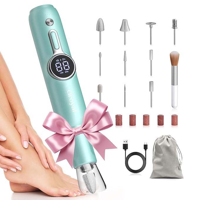 Cordless Electric Nail Drill Machine Professional for Acrylic Gel Nails, E-File for Manicure and Pedicure for Foot Portable Manicure Tool with Storage Bag