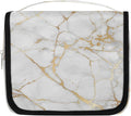 Travel Toiletry Bag for Women & Men Abstract Rose Gold Marble Hanging Cosmetic Organizer Portable Waterproof Makeup Case Make Up Bag with Compartments Travel Essentials for Bathroom Shower