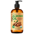 Organic Almond Oil 16 fl oz, USDA 100% Pure Cold Pressed Almond Oils in Glass Bottle, Natural Moisturizer for Face, Hair & Body, Ideal Carrier Oil for Skin Care, DIY Beauty & Soothing Massage