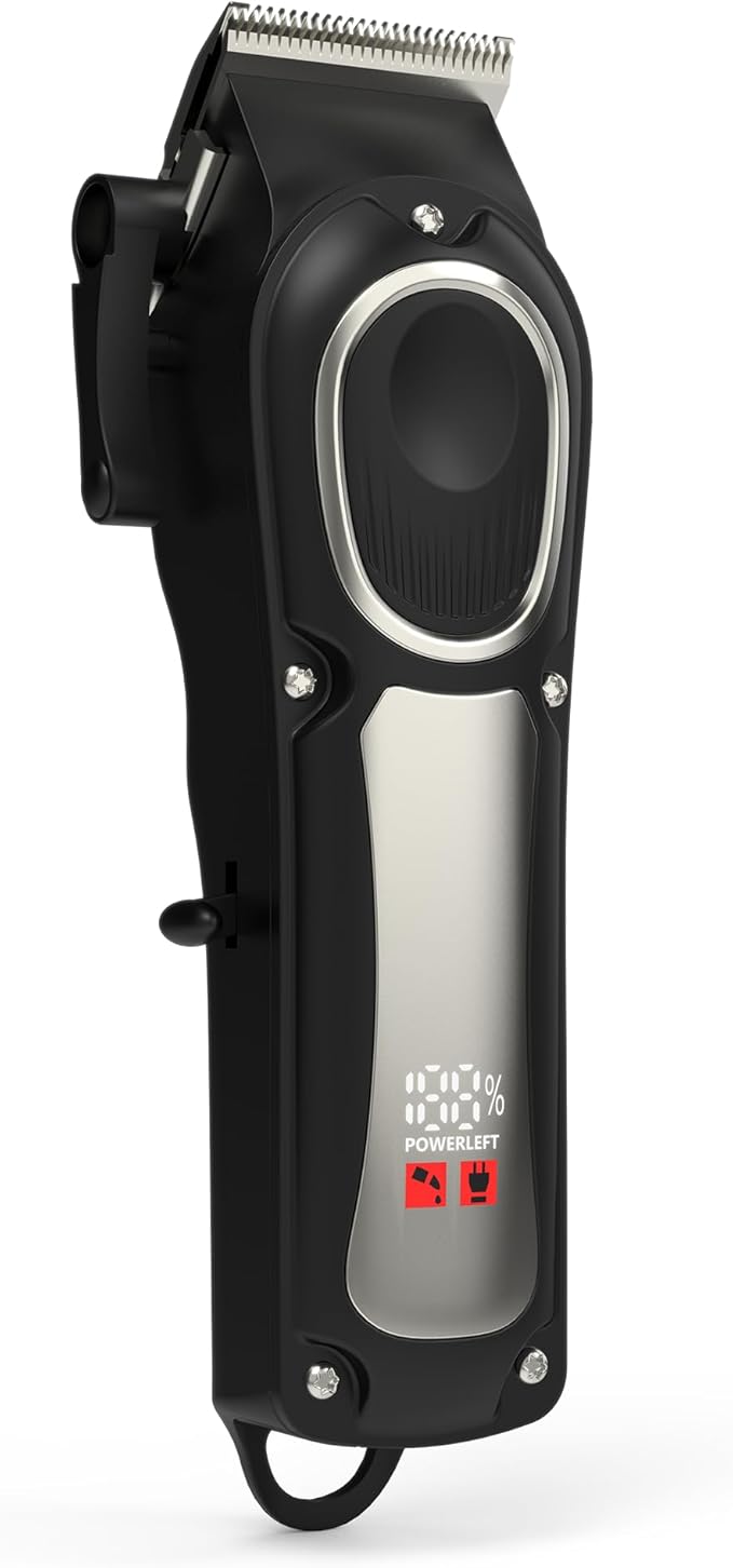 OVLUX Cordless Hair Clippers for Men – Powerful, Quiet, and Rechargeable for Professional and Home Use LCD Display for Barber Haircut & Mens Grooming