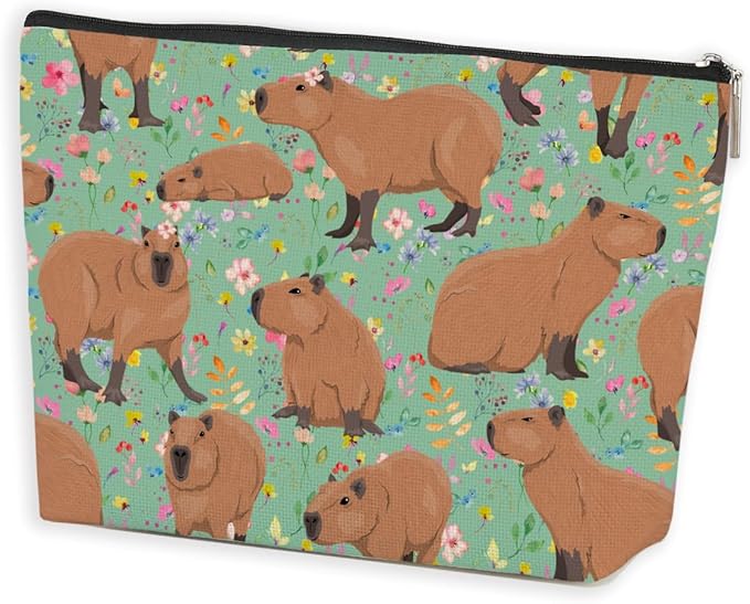 Azteoiz Cute Capybara Makeup Bag Capybara Gifts Cosmetic Bag Animal Lover Gifts for Women Girls Capybara Lovers Daughter Friends Niece Capybara Stuff Graduation Birthday Gifts Travel Toiletry Bag