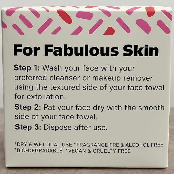XL Disposable Face Towels – 50 Count Ultra-Soft 100% Viscose Lint-Free Dry Wipes for Makeup Removal & Skincare, Hygienic Facial Towelettes for Sensitive Skin, Travel & Daily Use