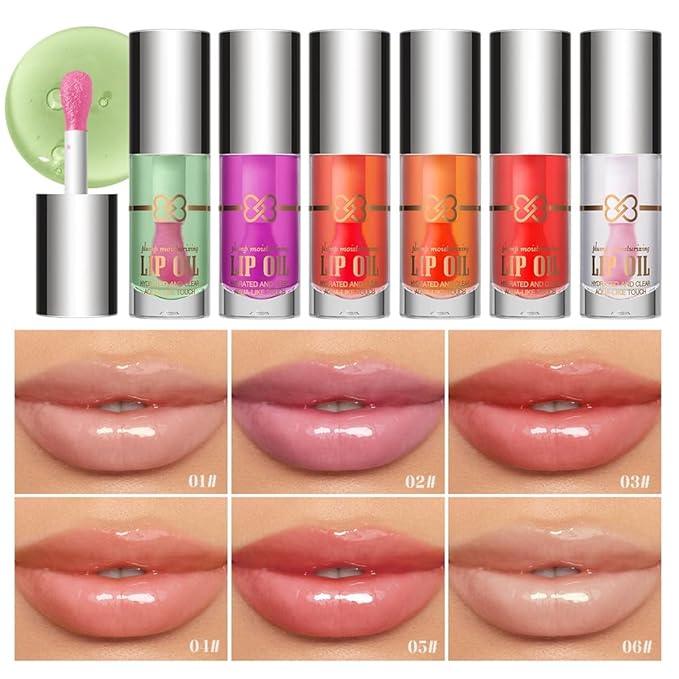 Nourishing Lip Oil, Deep Moisturizing Lip Balm Liquid, Non-Sticky High Shine Lip Gloss, Hydrating Lip Tint for Soft, Smooth, Healthy-Looking Lips, Lightweight Glossy Lip Care for Daily Use-2#