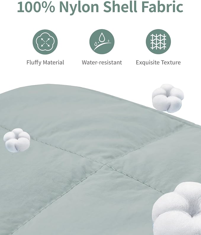 Narwey Puffy Makeup Bag for Travel Women Girl, Quilted Makeup Bag Cosmetic Bag, Cute Puffer Make Up Organizer Bags, Travel Toiletry Bag Toiletries (Sage Green)