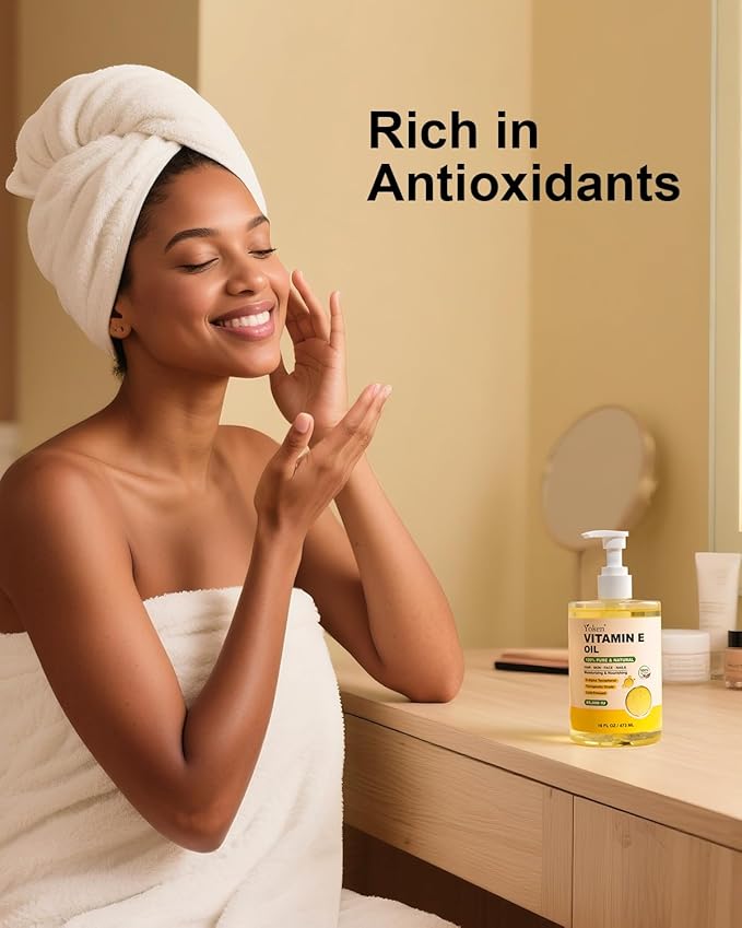 Vitamin E Oil 16 Fl Oz Organic Vitamina E Oil for Skin 85,000 IU Bulk Vitamine oils for Scars Hair,Face,Nail,Cold Pressed Hexane Free Formula Liquid Perfect Scalp Care Bath and Body oils
