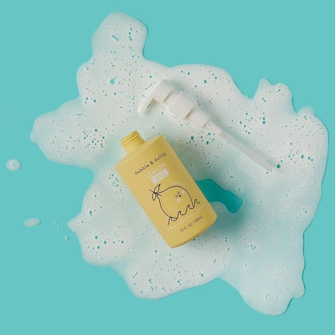 Dabble & Dollop Lemon + Vanilla Body Wash & Shampoo – 3-in-1 Natural Bubble Bath for Kids, No Parabens or Sulfates, Vegan, Gluten-Free, Tear-Free (2-Pack)