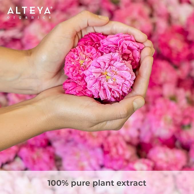 Alteya High-Potency Rose Water USDA Organic Facial Toner, 6000 Roses in a Bottle, 6.8 Fl Oz/200mL Pure Bulgarian Rosa Damascena Flower Water, Award-Winning Moisturizer in Miron Biophotonic Glass